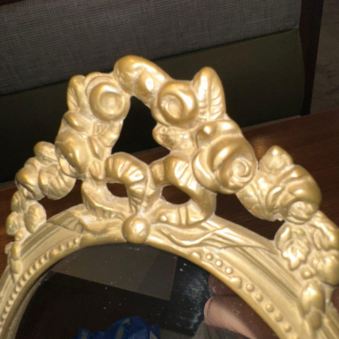 France Vintage スタンドミラー 真鍮 30cm アンティーク鏡