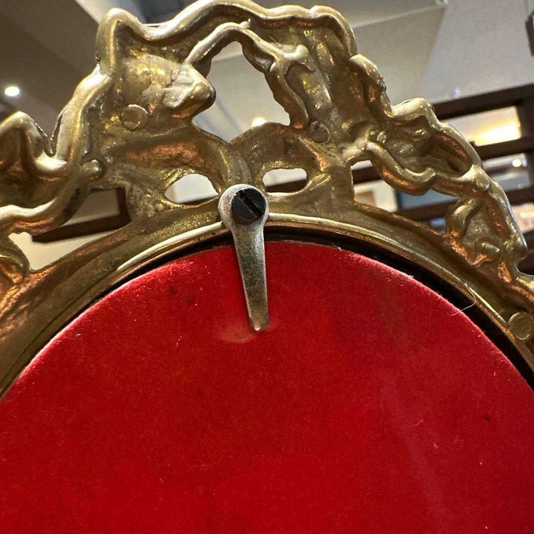 France Vintage スタンドミラー 真鍮 30cm アンティーク鏡