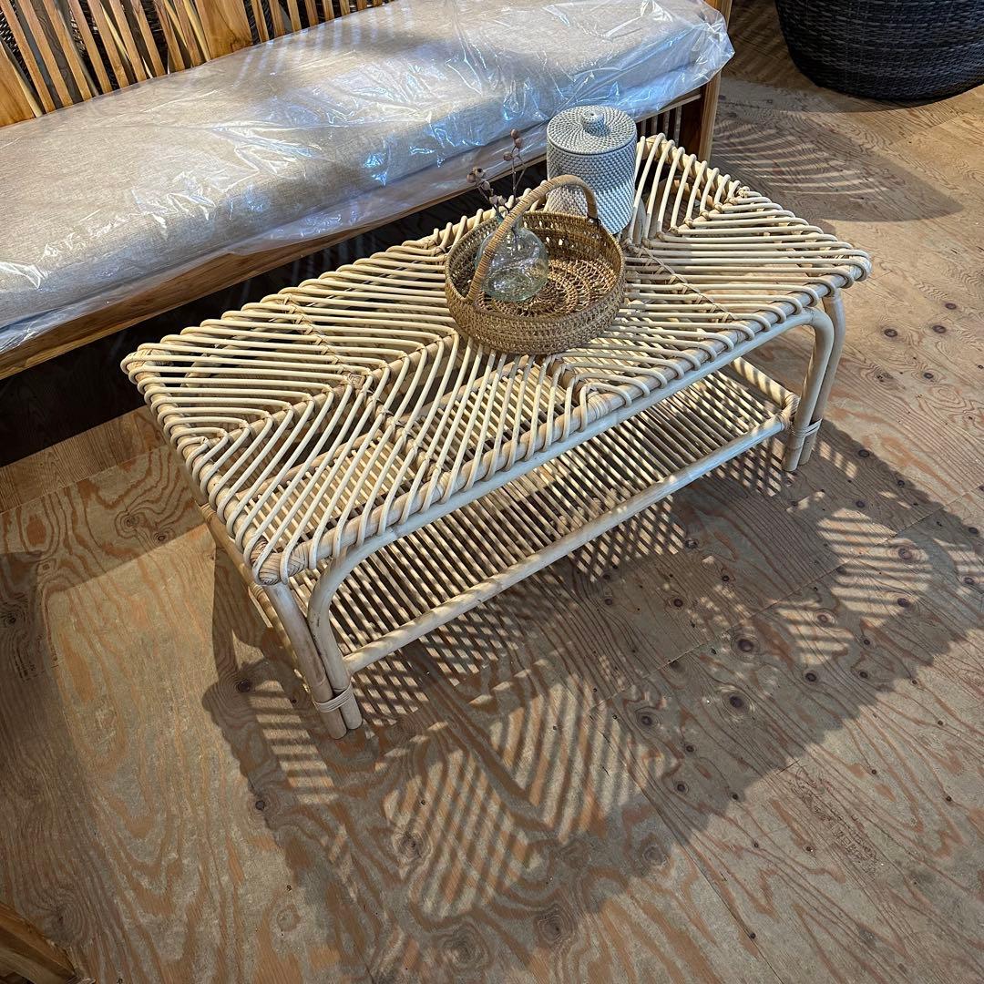 【訳ありバリ島ラタン製センターテーブル 50×100×h44cm通常66,000