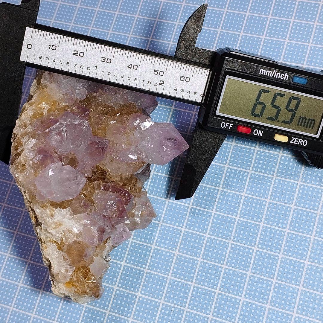 ②原石 クラスター カクタスアメジスト カクタス水晶 カクタスクォーツ 262g