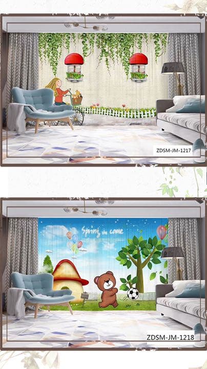 ことも部屋カーテン　自分が好きな写真をオーナーできます、