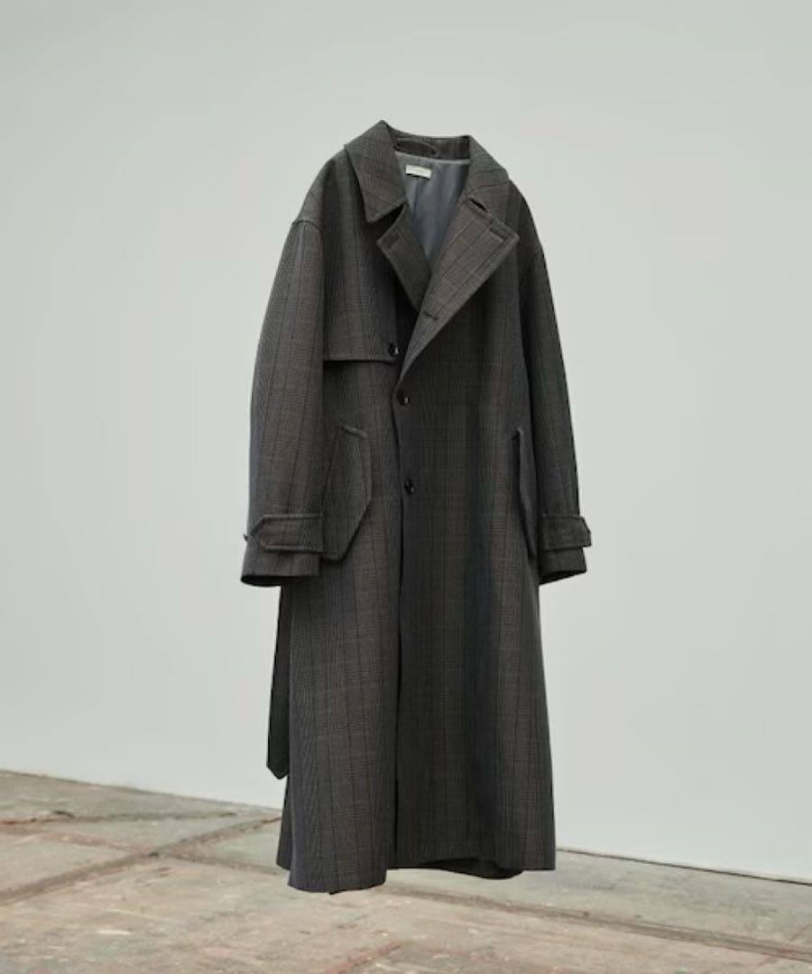ぽ*ち様 【LIDNM】WOOL CHECK TRENCH COAT