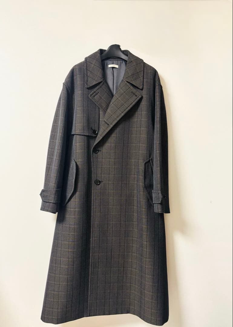 ぽ*ち様 【LIDNM】WOOL CHECK TRENCH COAT