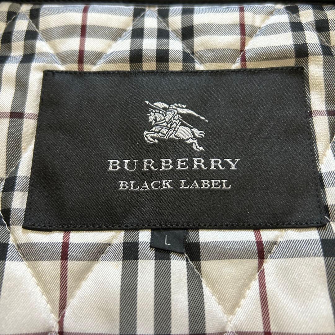 【限定割引】L バーバリー ブラックレーベル トレンチコート ノバチェック 黒