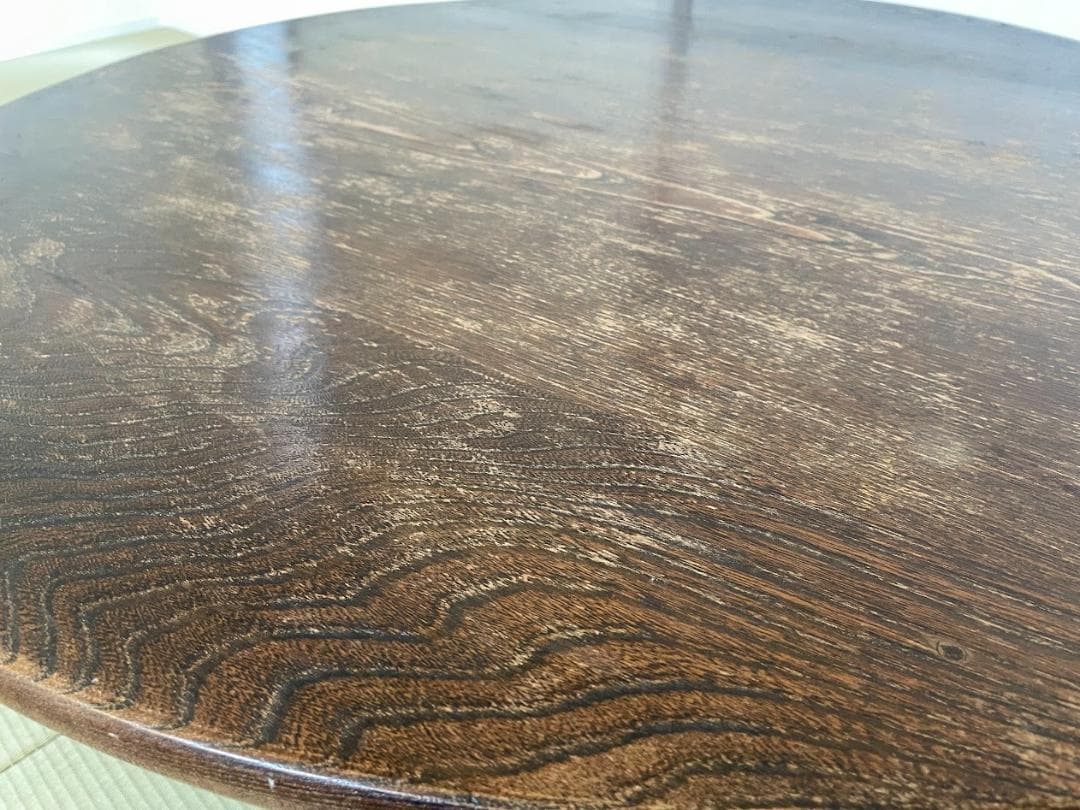 希少品 昭和 レトロ 古道具 アンティーク 木製 円卓 座卓 ちゃぶ台　古い家具