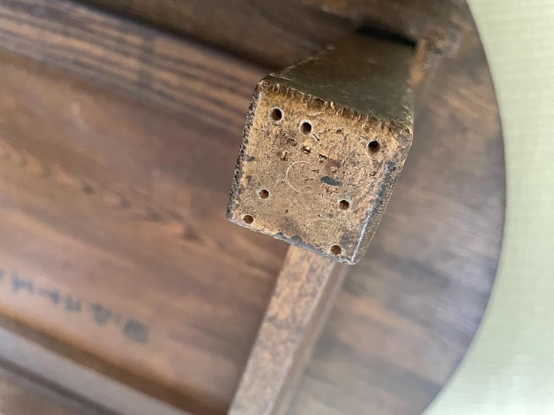 希少品 昭和 レトロ 古道具 アンティーク 木製 円卓 座卓 ちゃぶ台　古い家具