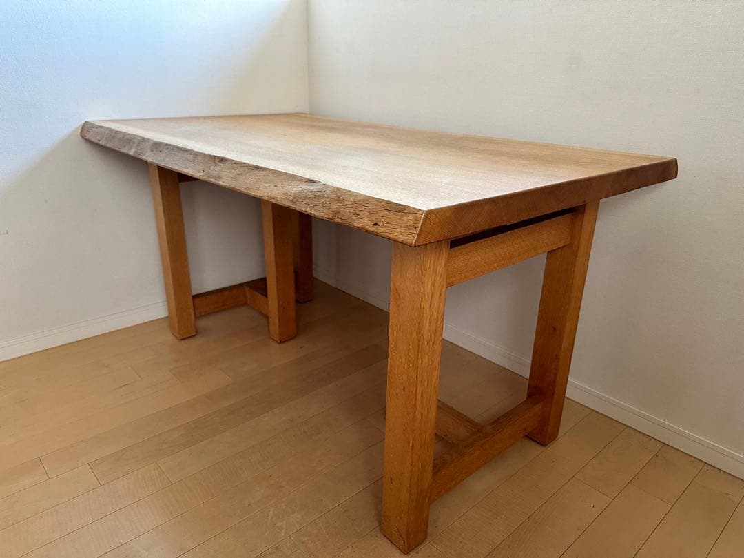 うえの　中目黒BRUNCH ナラ材　無垢ダイニングテーブル　高さ変更可