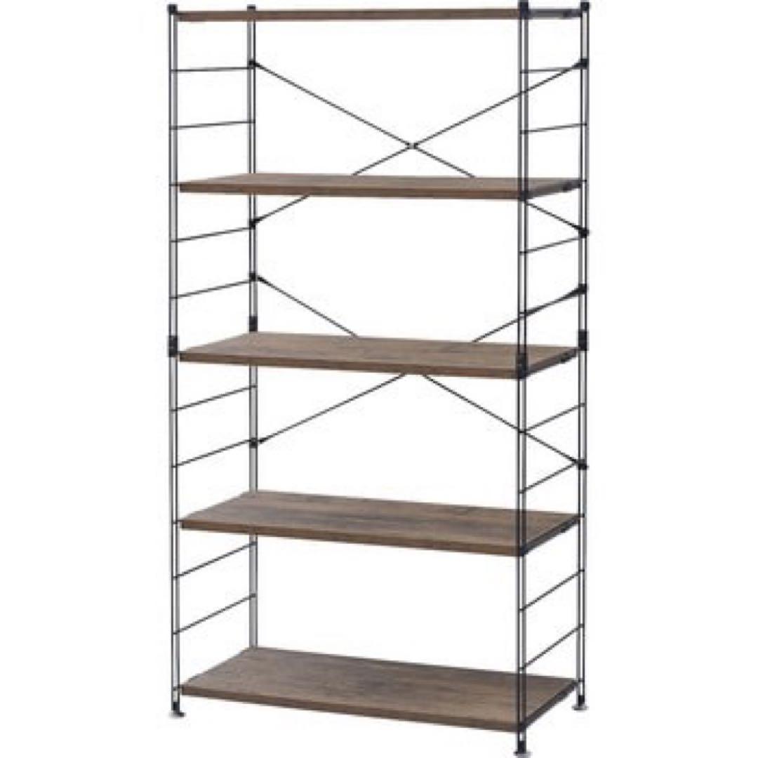 新品未使用箱不良　山善　オープンシェルフ5段MWS-16845(ABR/SBK)