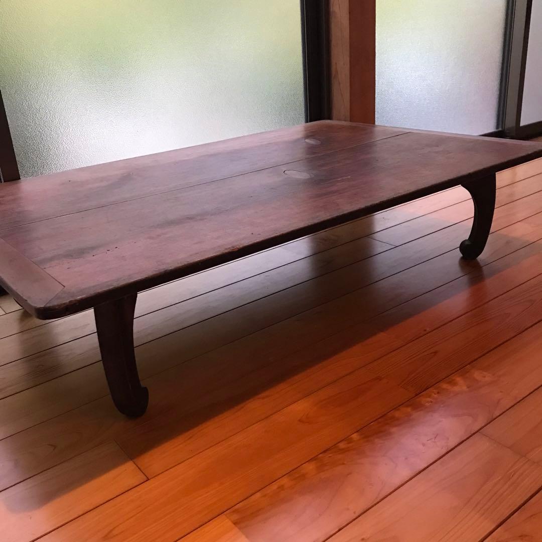 古いテーブル　ねこ足　無垢　古道具