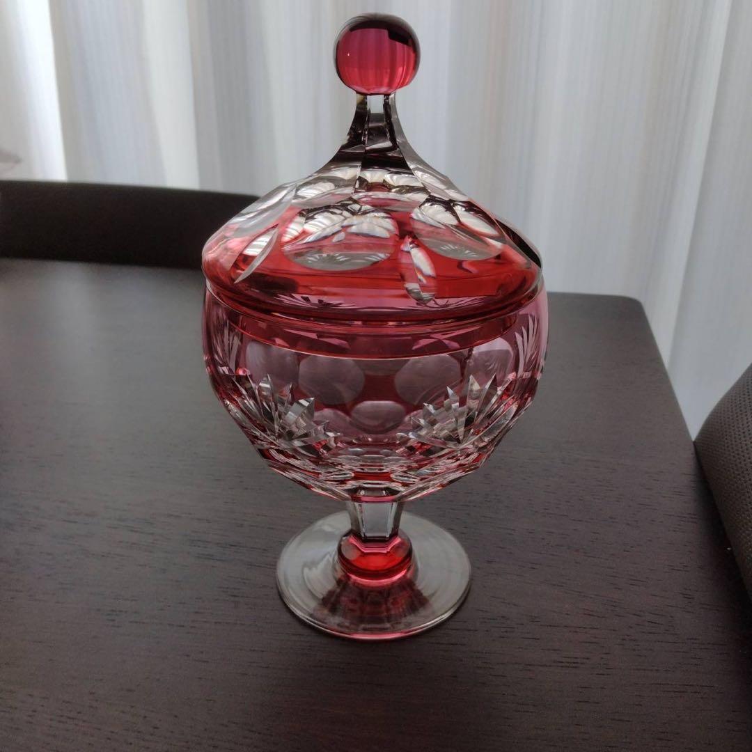 kagami 江戸切子 カガミクリスタル 菓子入れ キャンディ ポット