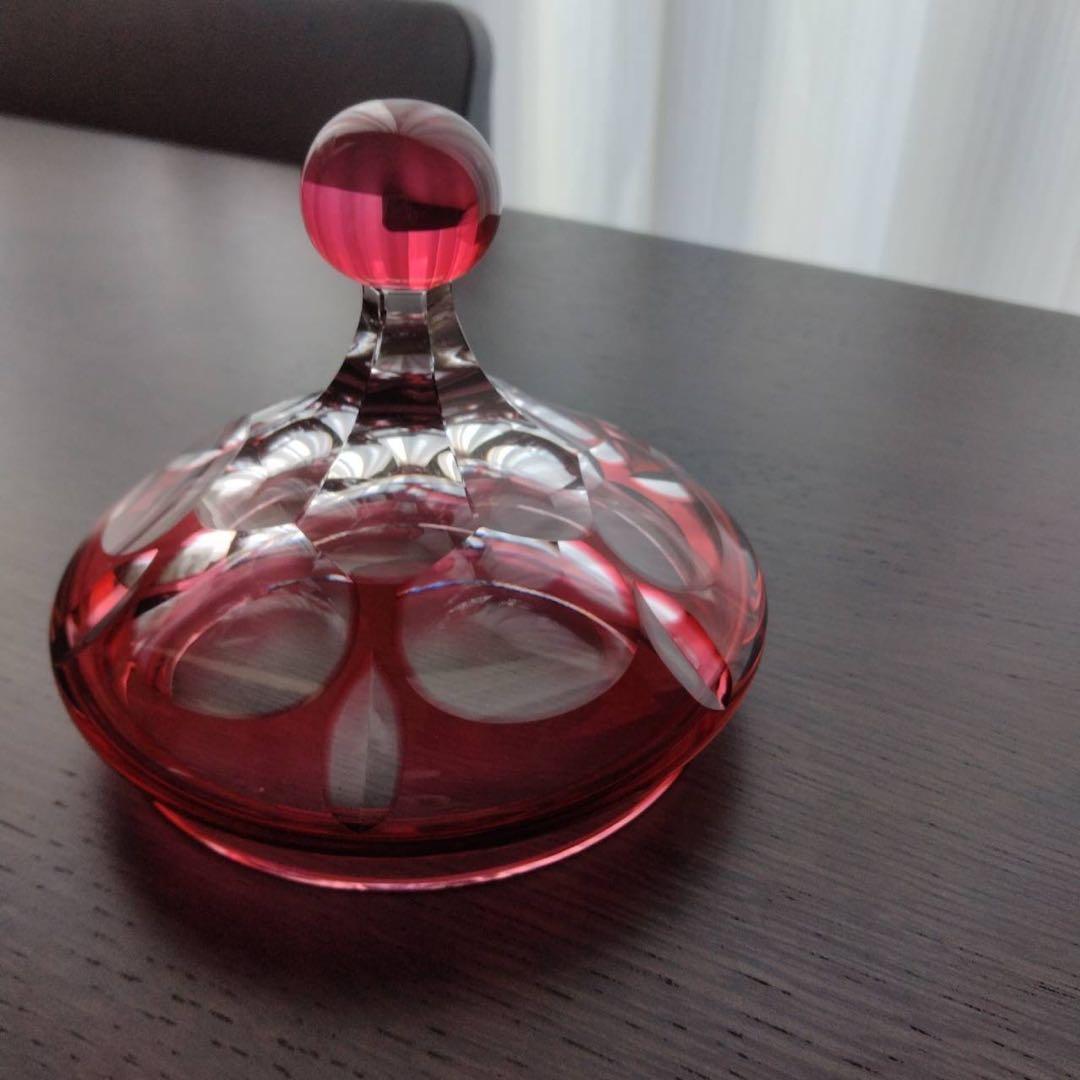 kagami 江戸切子 カガミクリスタル 菓子入れ キャンディ ポット