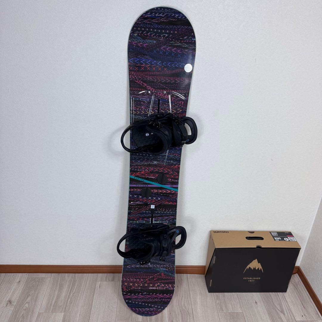 専用BURTON FEATHER 144cm スノーボードセット　レディース
