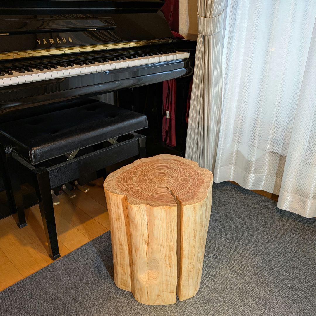 3104　　檜　切り株　丸太　椅子　 スツール　高さ約42.5cm