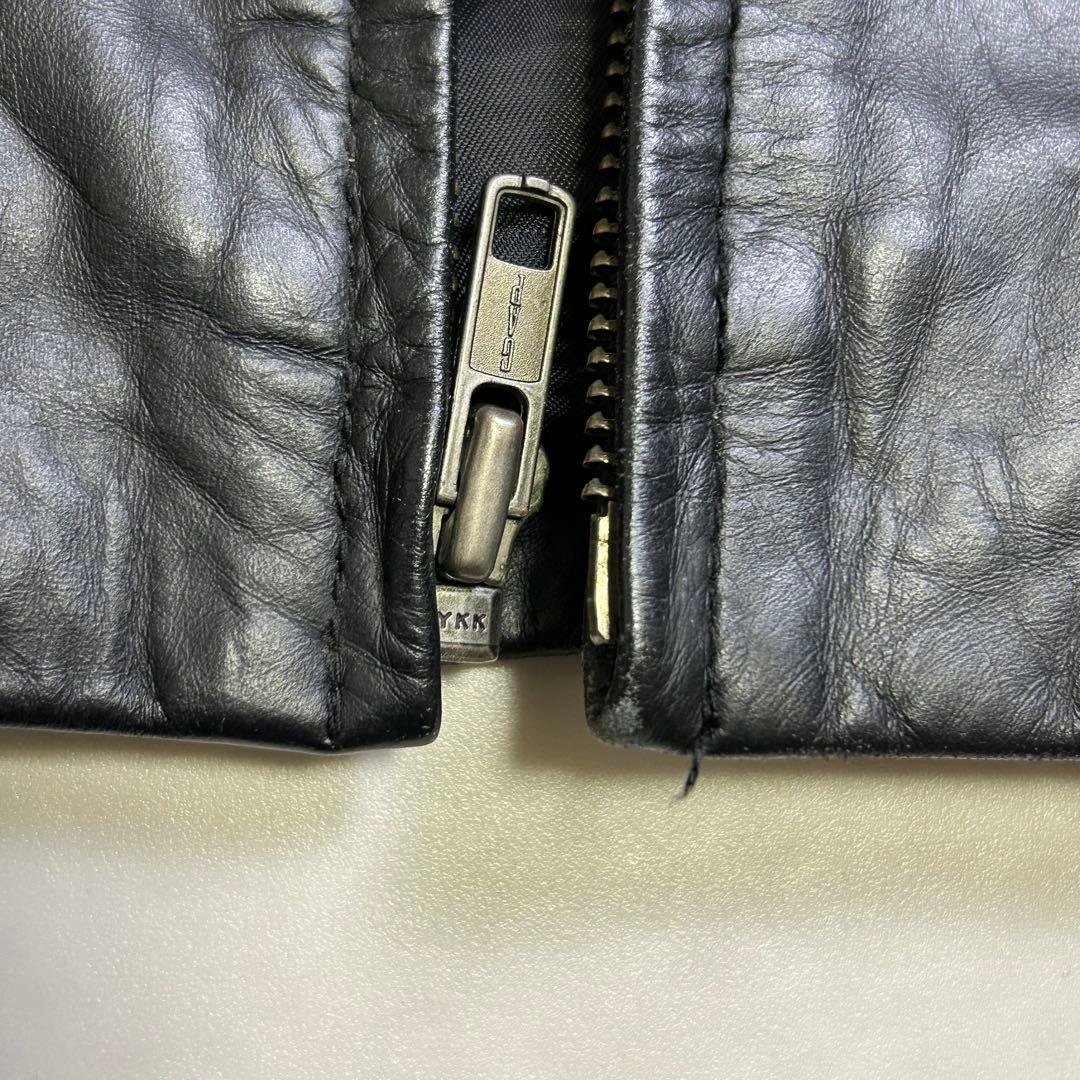 【90s】OLD GAP レザージャケット 黒 L ミニマル 中綿