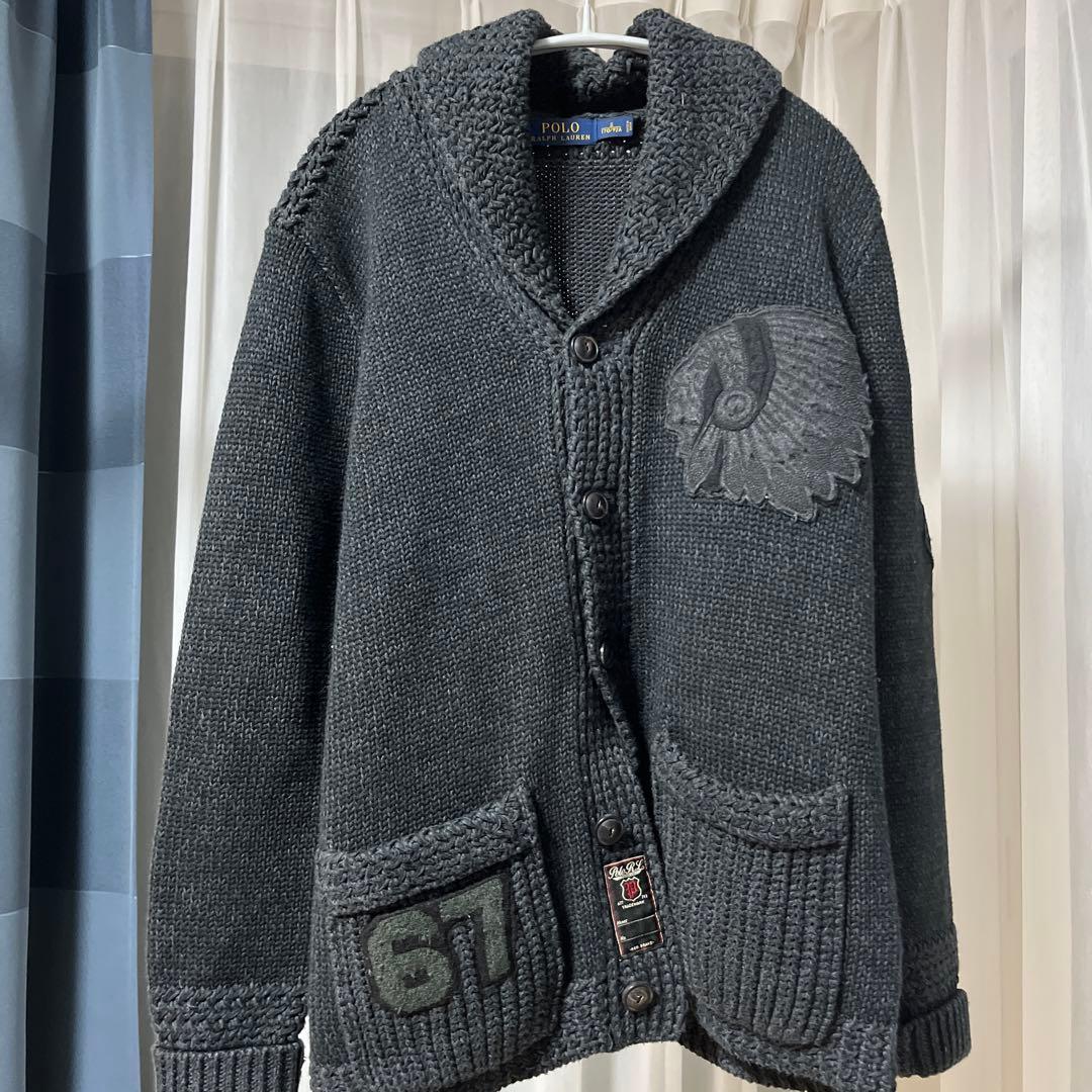 Polo Ralph Lauren カーディガン S ダークグレー 67刺繍