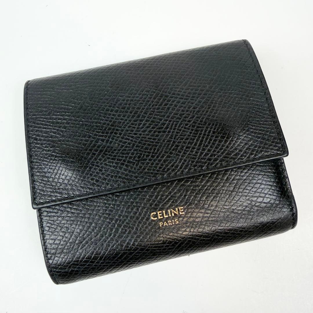 CELINE セリーヌ スモール トリフォールドウォレット ブラック