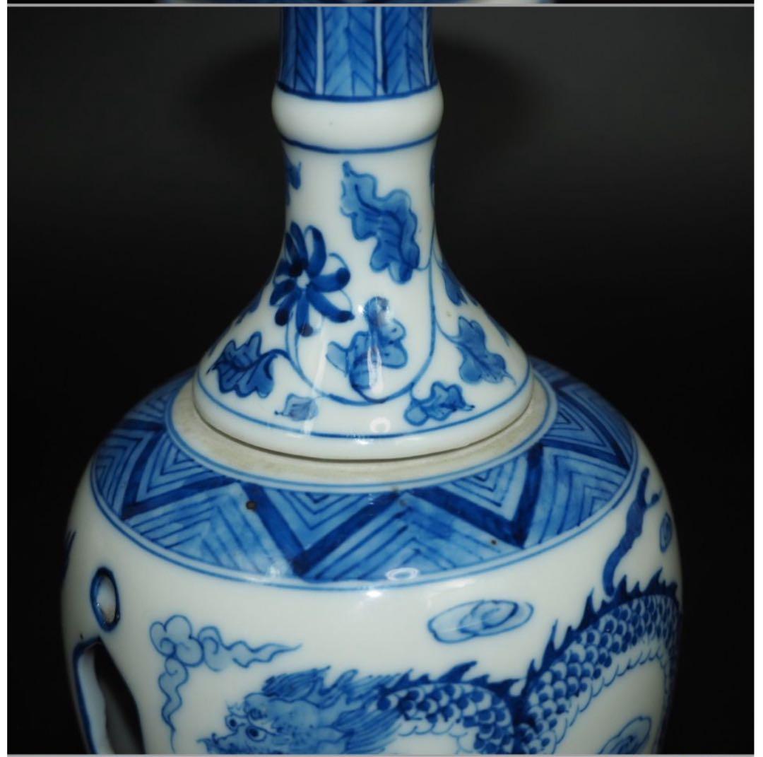 送料無料　『大清雍正年製』款　龍文転心瓶　倣清雍正