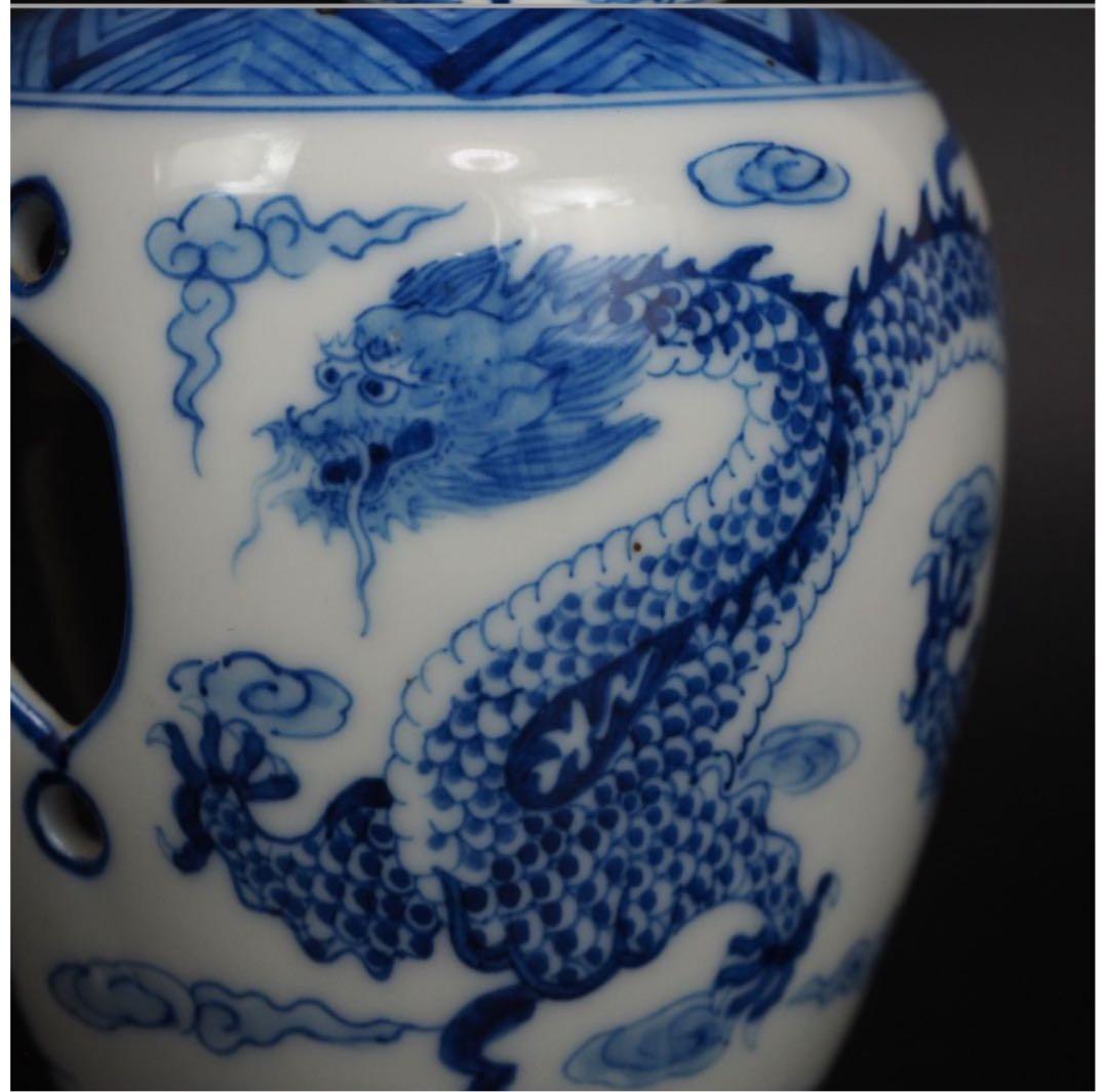 送料無料　『大清雍正年製』款　龍文転心瓶　倣清雍正