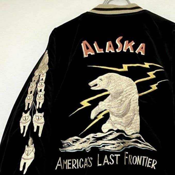 テーラー東洋 別珍 スカジャン 白熊×アラスカマップ/XLサイズ