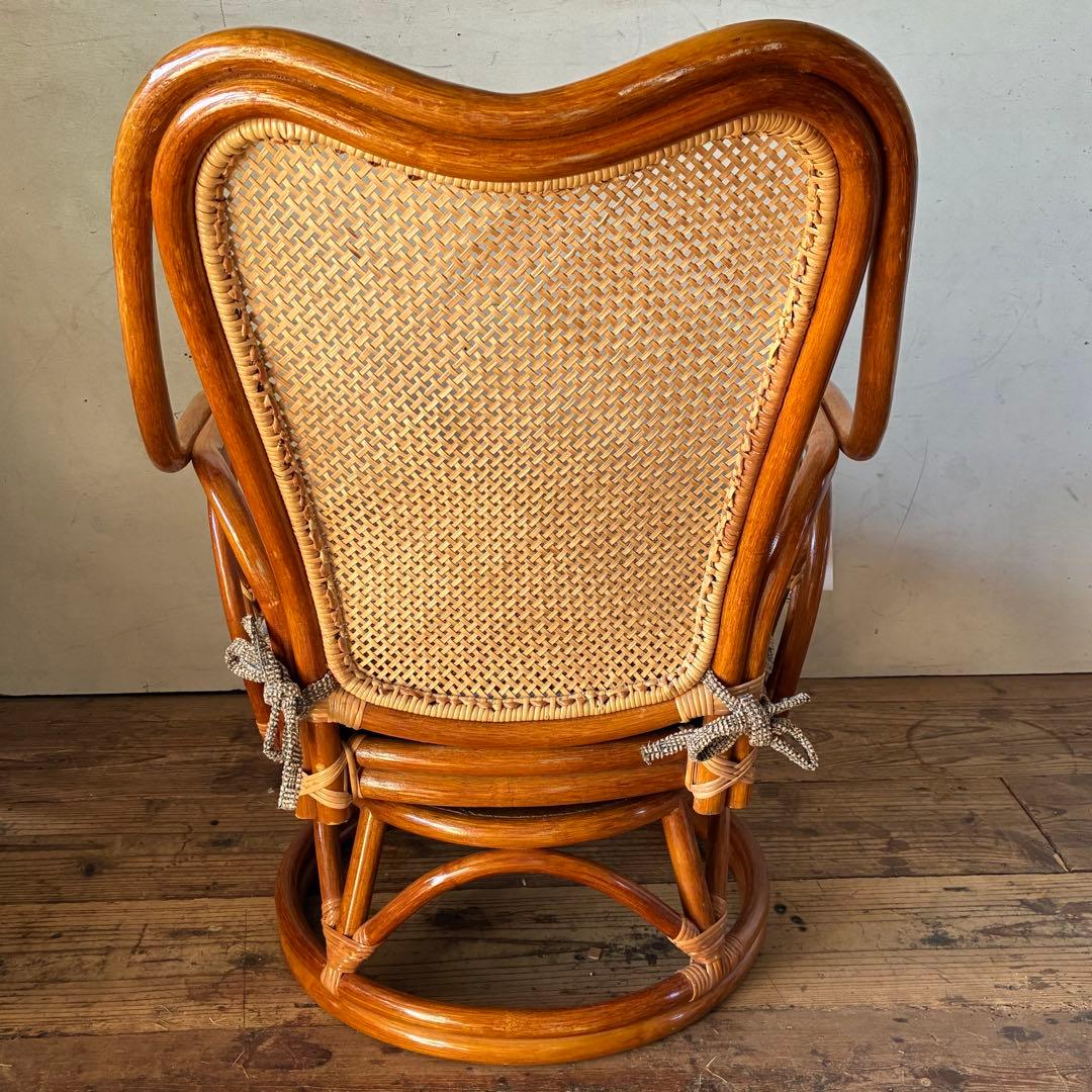 未使用 保管品 ラタン ラウンジチェア 回転式