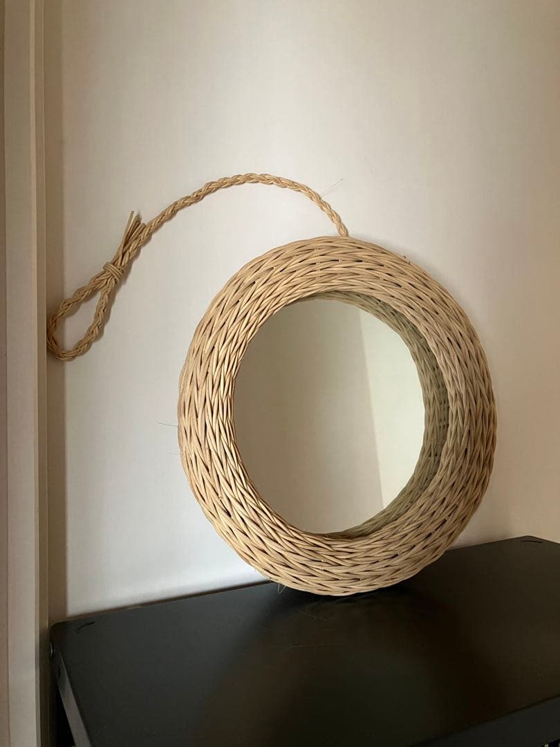 ラタンミラー　鏡　籐　吊り下げ