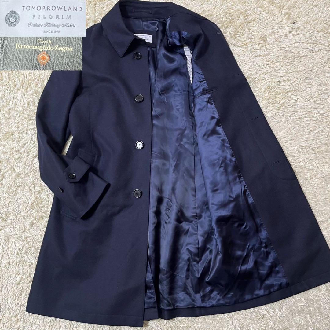 美品　トゥモローランド　ゼニア　カシミヤ　ステンカラーコート　ロング　Lサイズ