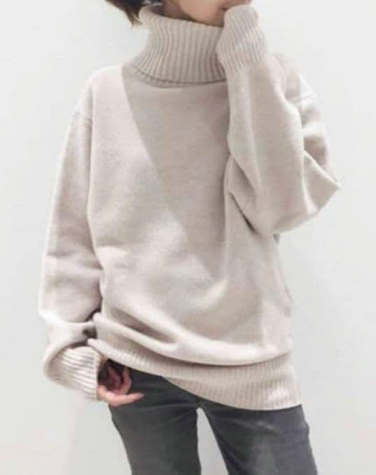 【美品】DeuxiemeClasseミドルゲージタートルニットプルオーバー秋冬