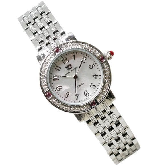 新品 ロイヤルモントレス ソーラー　ルビー4石　レディース 腕時計 シルバー