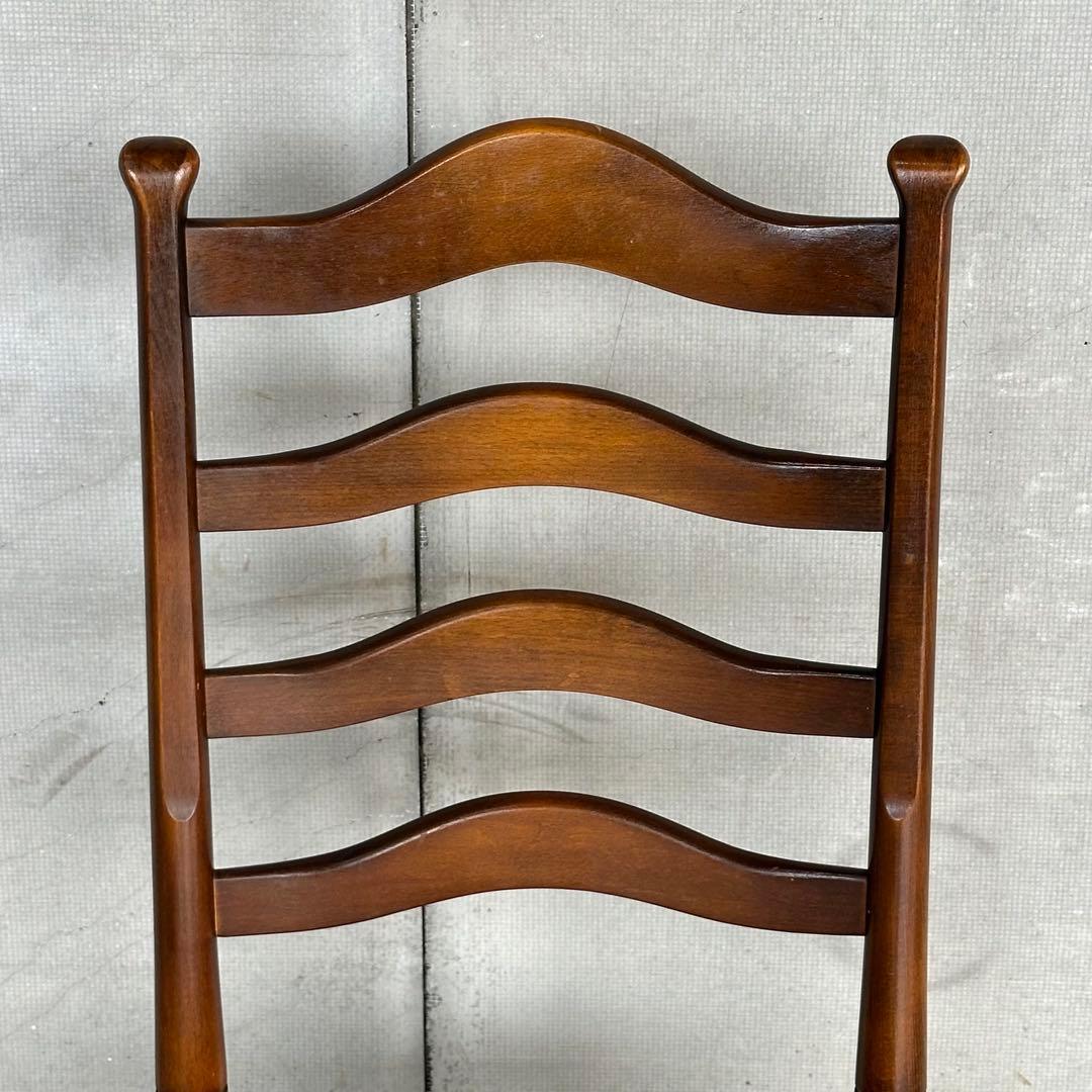 飛騨産業 キツツキ マーク｜ 花柄座面 ラダーバックチェア ｜ 昭和レトロ家具