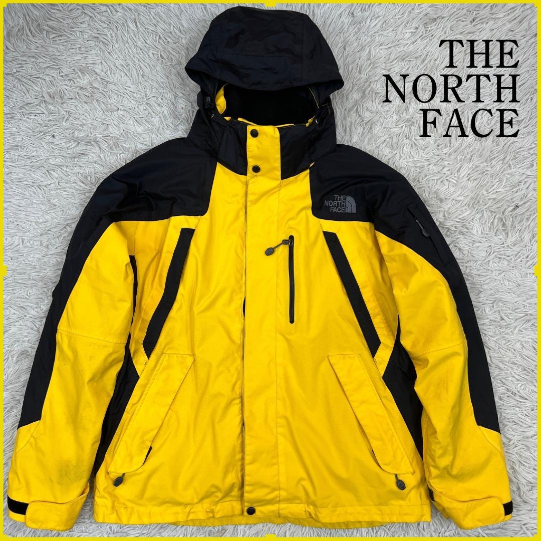 《美品》ザノースフェイス ゴアテックス マウンテンパーカー メンズ 黒黄 (L)