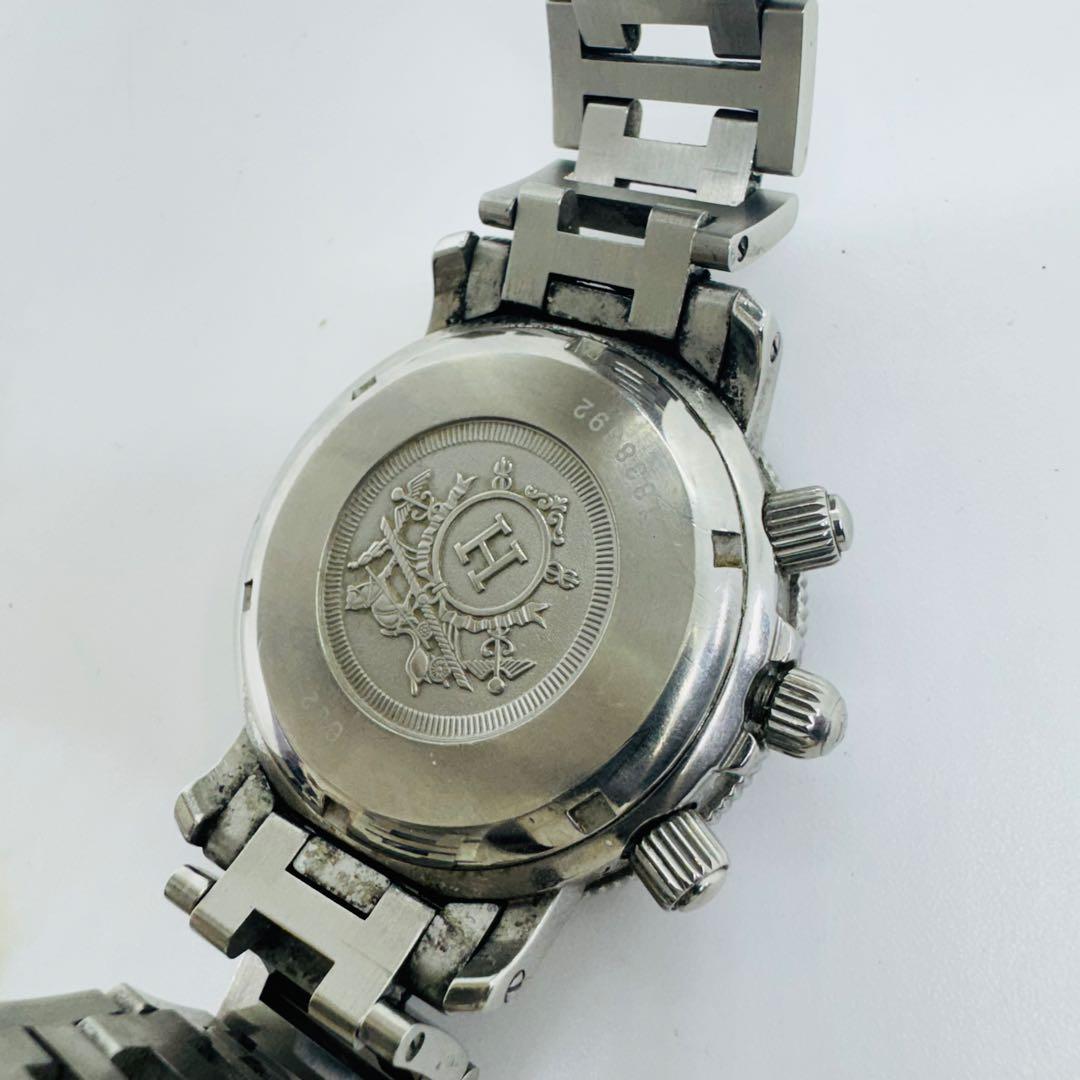 ✨HERMES✨エルメス✨クリッパー✨ダイバー✨クロノグラフ✨シルバー✨腕時計✨