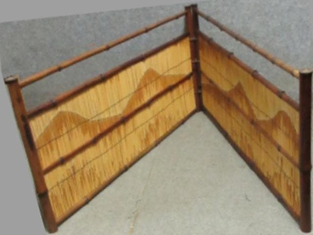 竹峰作銘竹遠山図風炉先屏風 [B25479]