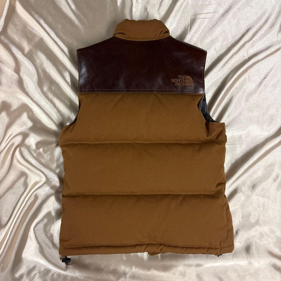 ジュンヤワタナベ　ノースフェイス　コラボ　レザー　　　ダウンベスト　ヌプシ　S