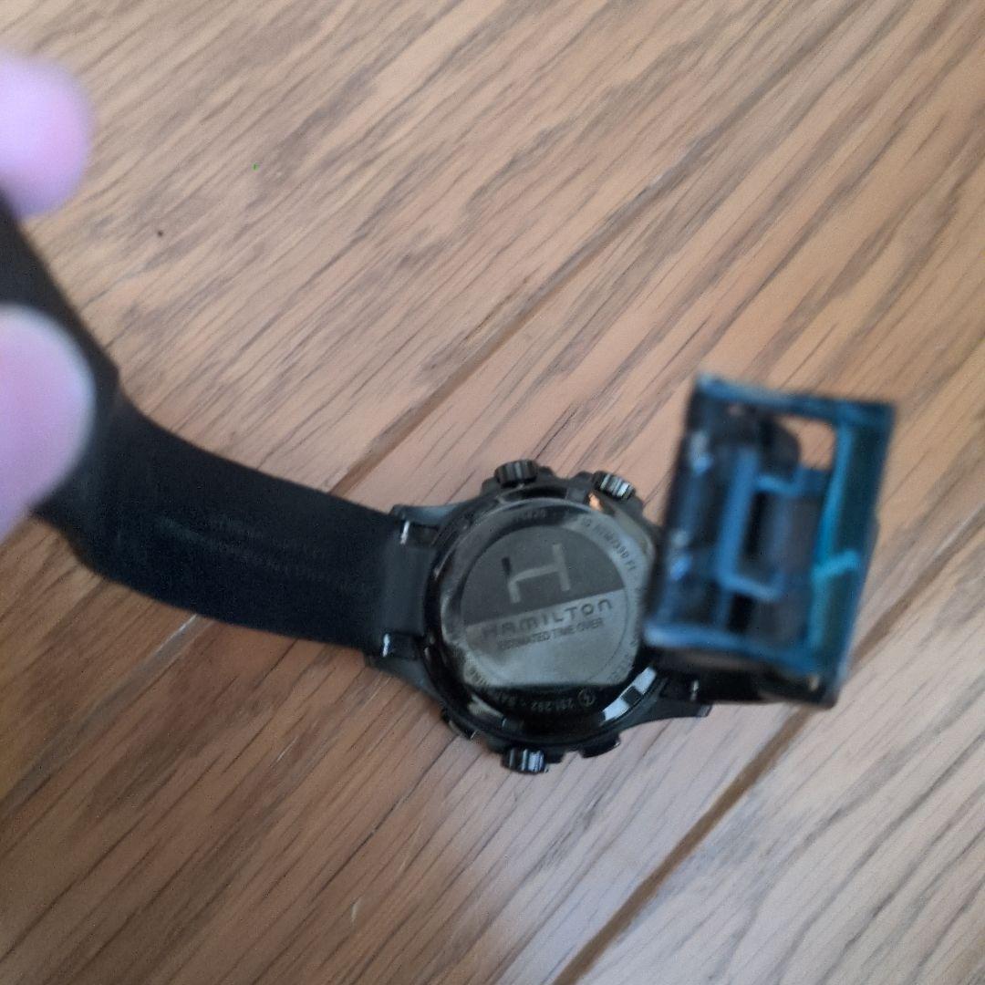 Hamilton ブラックラバーストラップ 時計