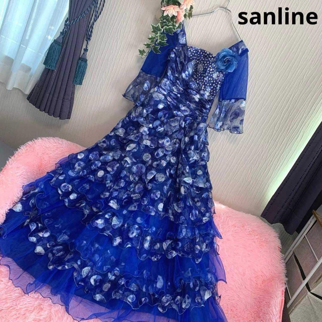 専用♡D90sanline刺繍/スパンコール/ビーズ◆パーティ/社交ダンスドレス