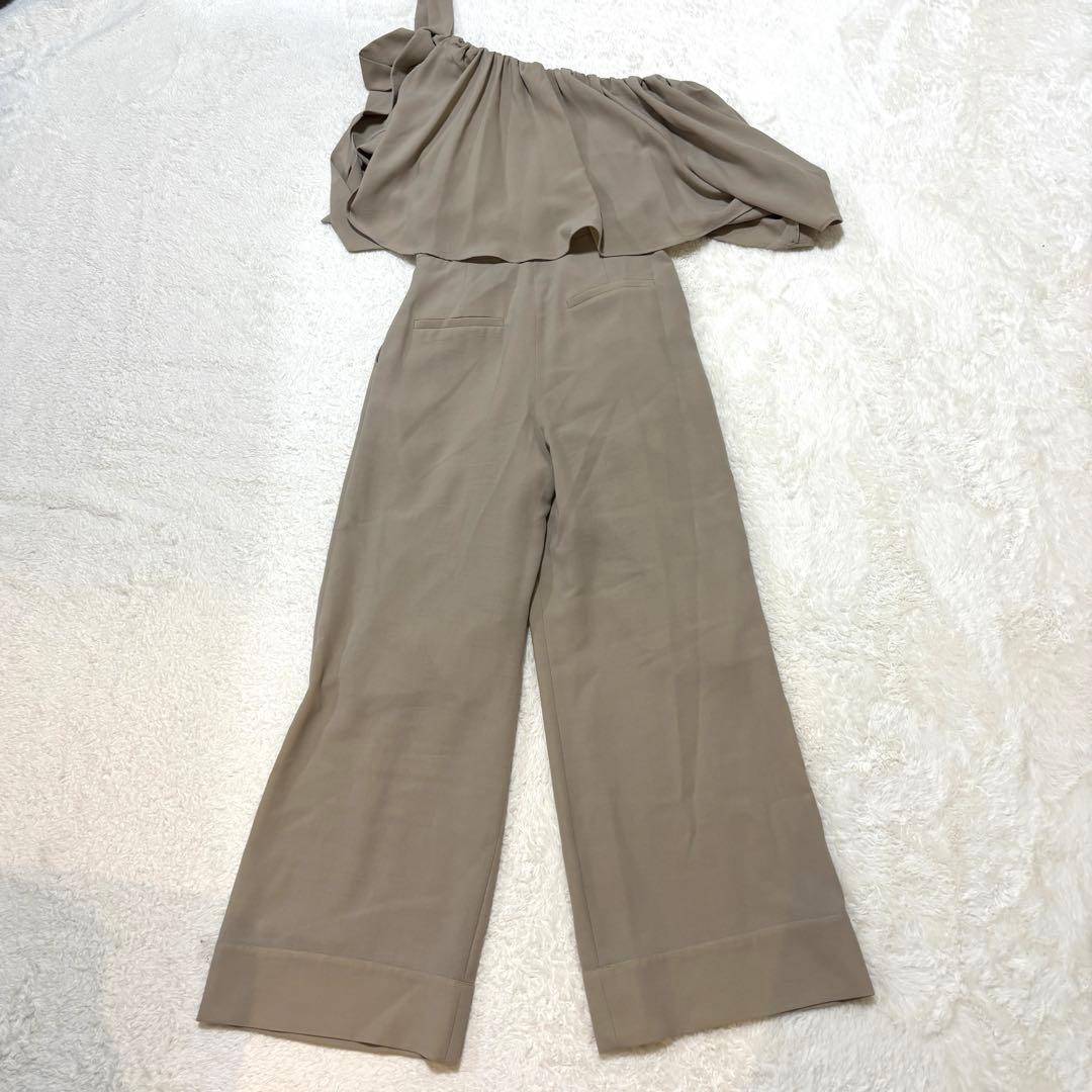 アニュアンス anuans ワンショル フリル オールインワン S ベージュ