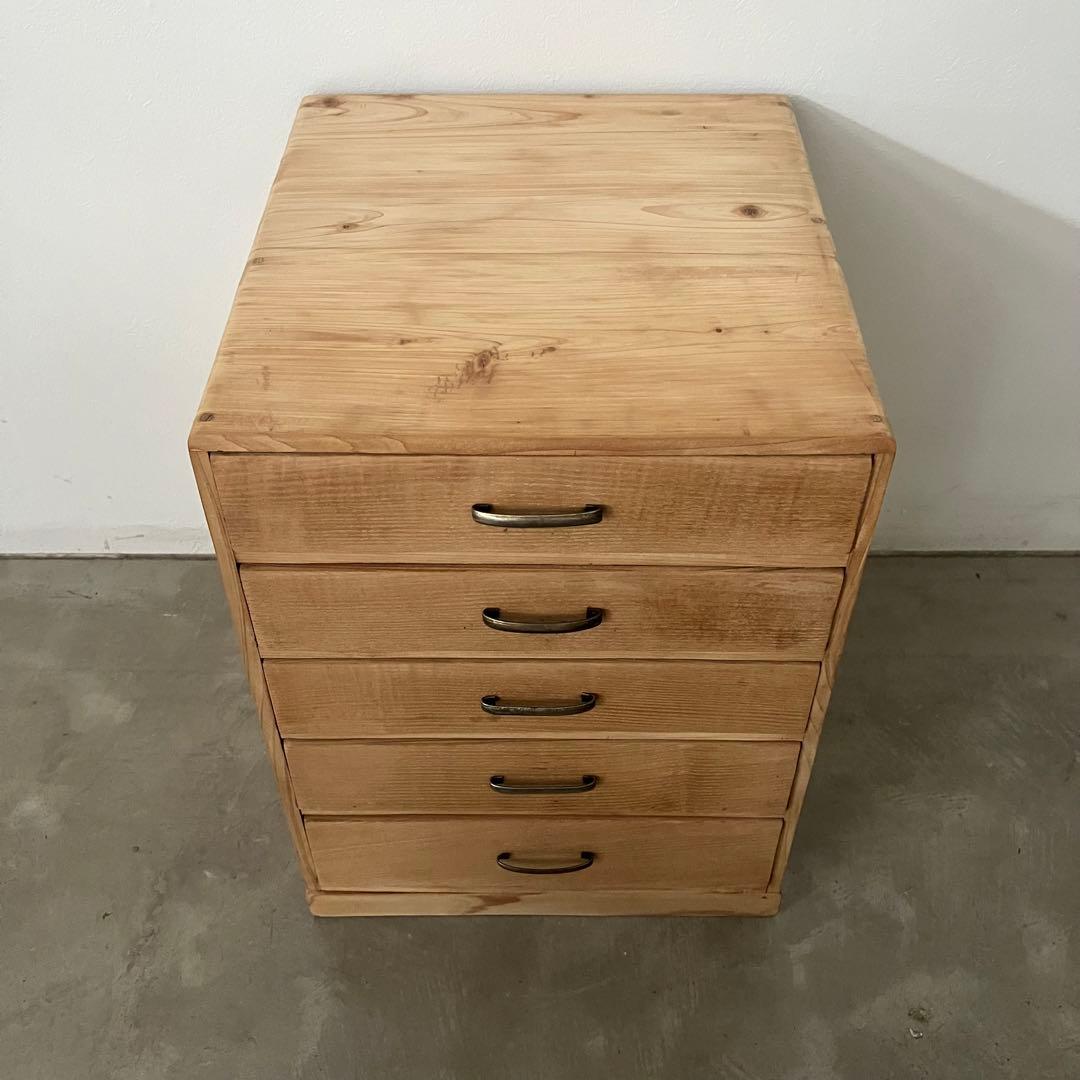 レトロ　アンティーク　古道具　古家具　剥離　ストリップド　箪笥　引き出し　抽斗