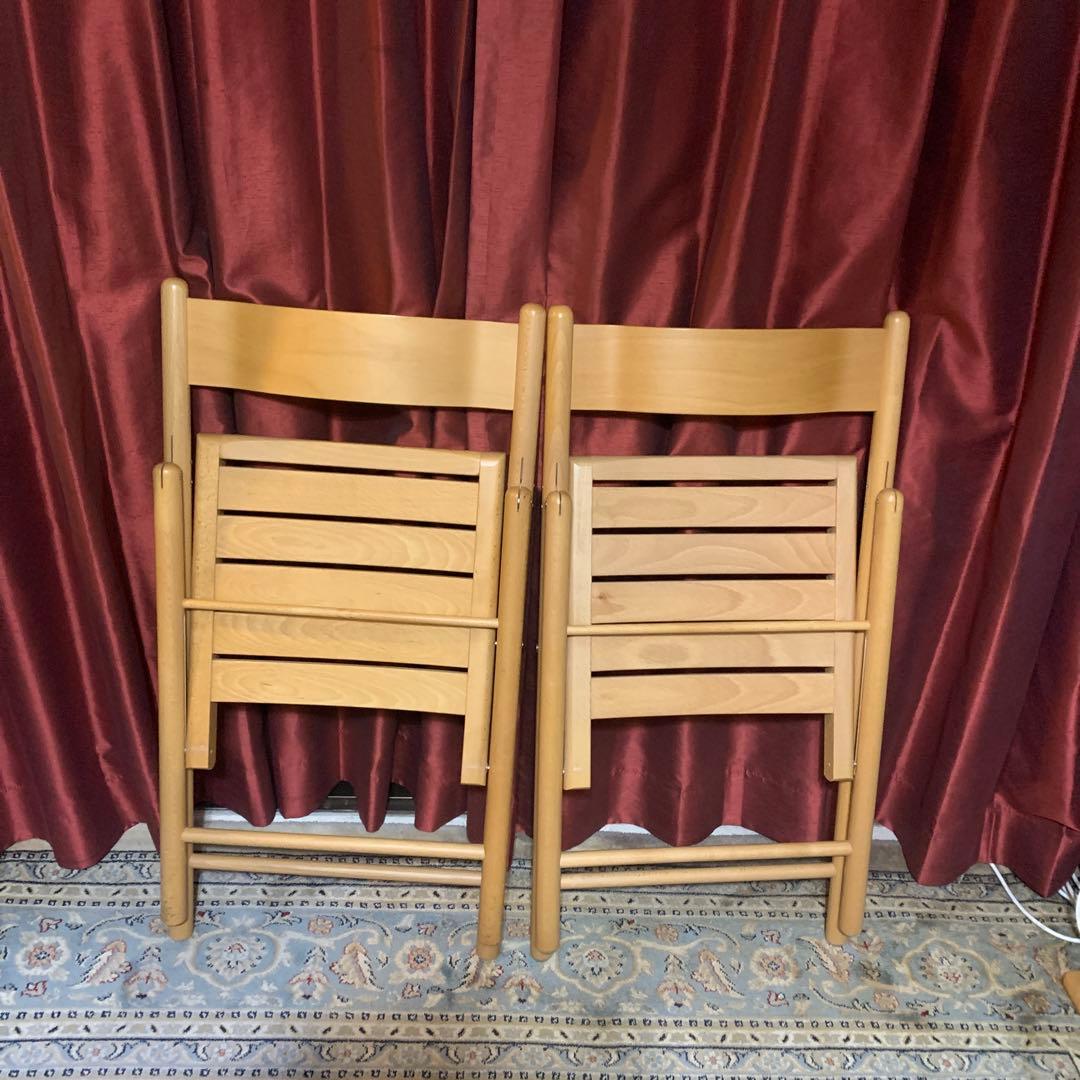 無印良品ブナ材折りたたみ椅子2脚セット(美品)