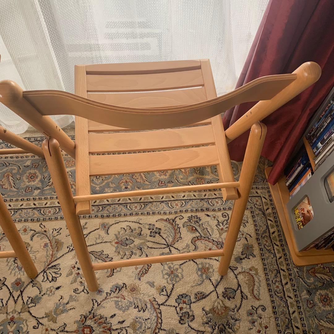 無印良品ブナ材折りたたみ椅子2脚セット(美品)