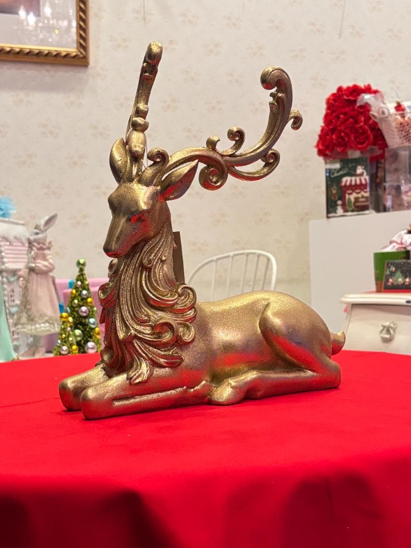ハルモニア　ゴールドバロックトナカイオブジェ（シッティング）