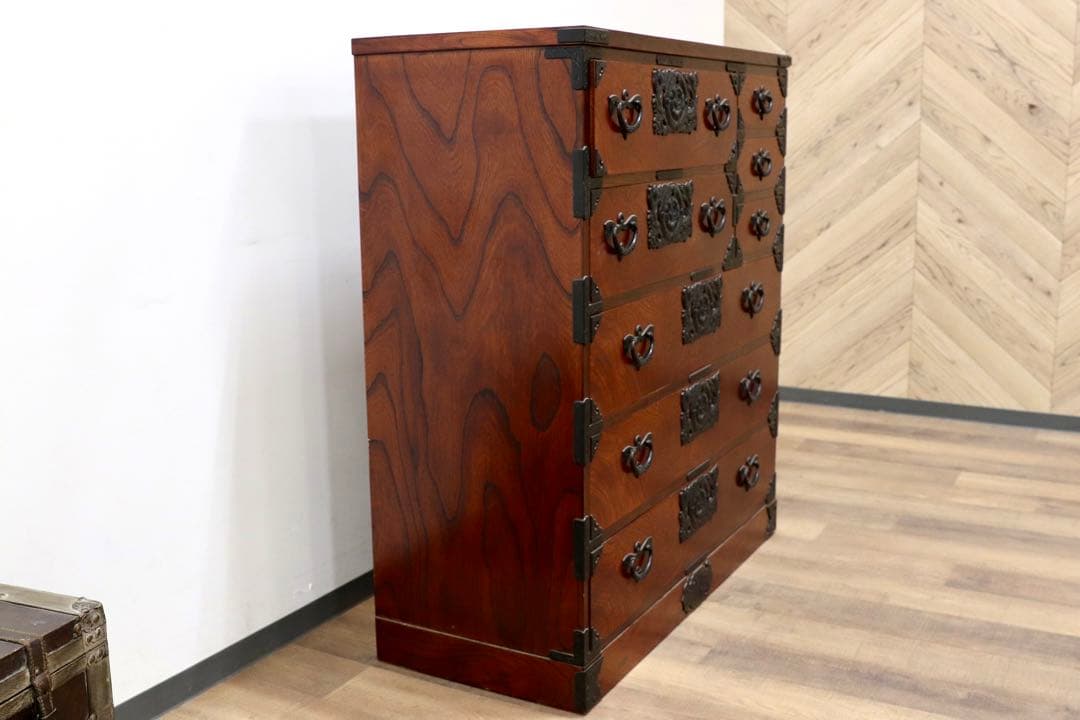 GMGS224○岩谷堂箪笥 整理箪笥 チェスト タンス 欅材 和家具 民藝 民