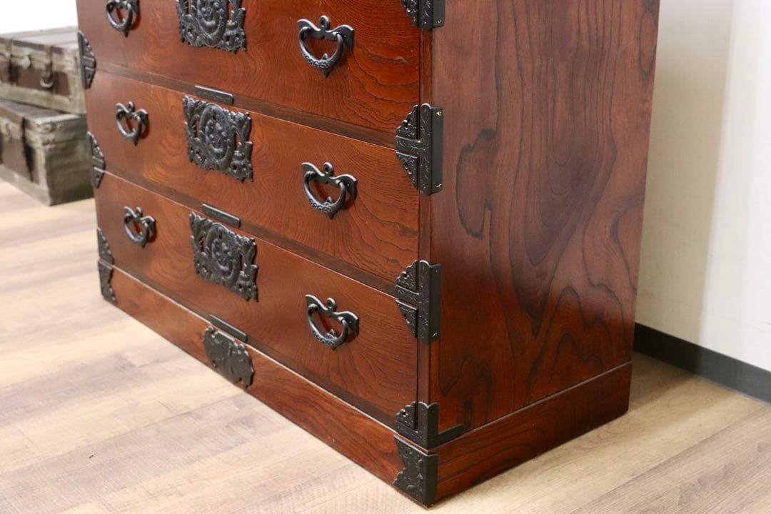 GMGS224○岩谷堂箪笥 整理箪笥 チェスト タンス 欅材 和家具 民藝 民