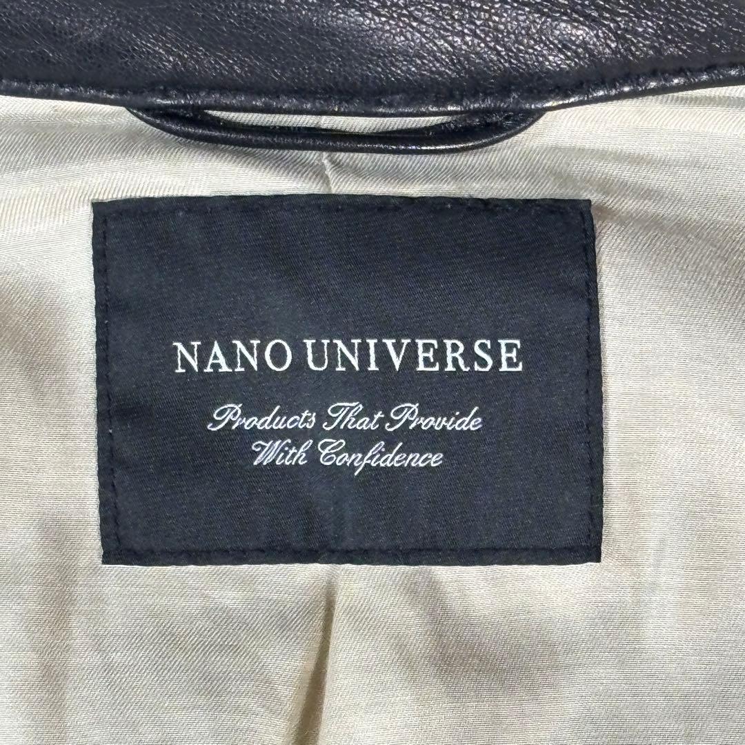 ✨美品✨ナノユニバース シングルライダースジャケット【L】羊革 シープスキン