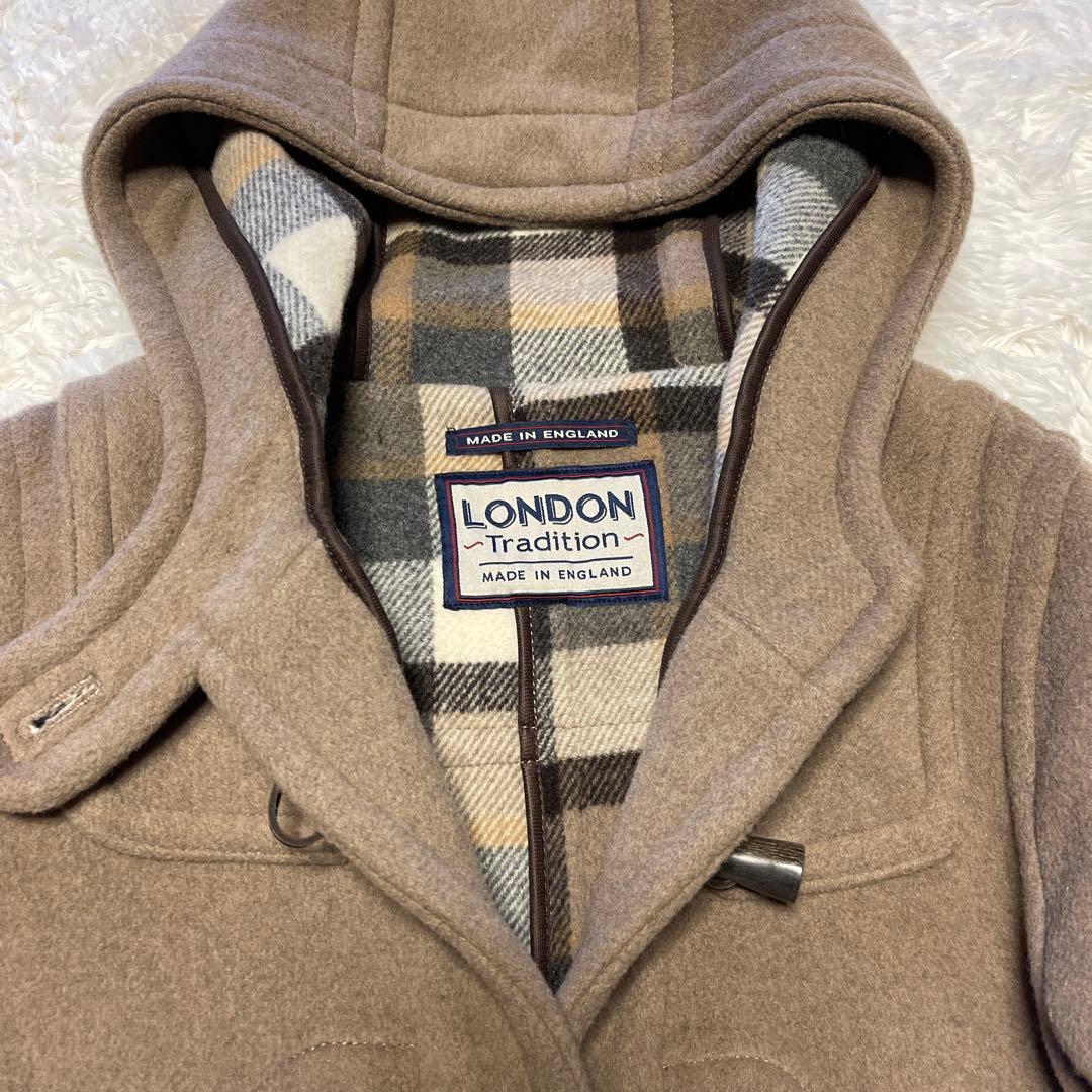 【美品】LONDON Traditionロングダッフルコート38 モカブラウン