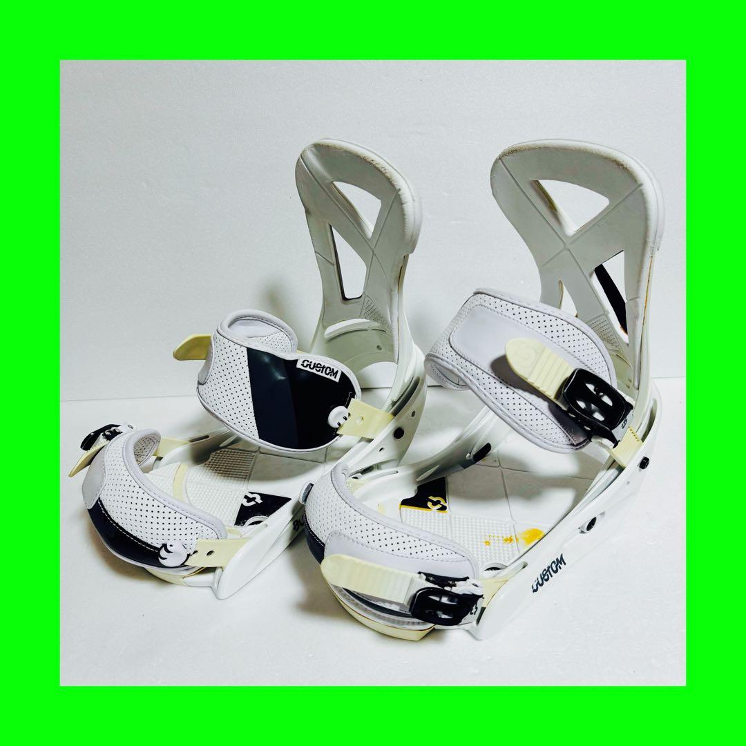mサイズBurton Custom ビンディング ホワイトバートンバインディング