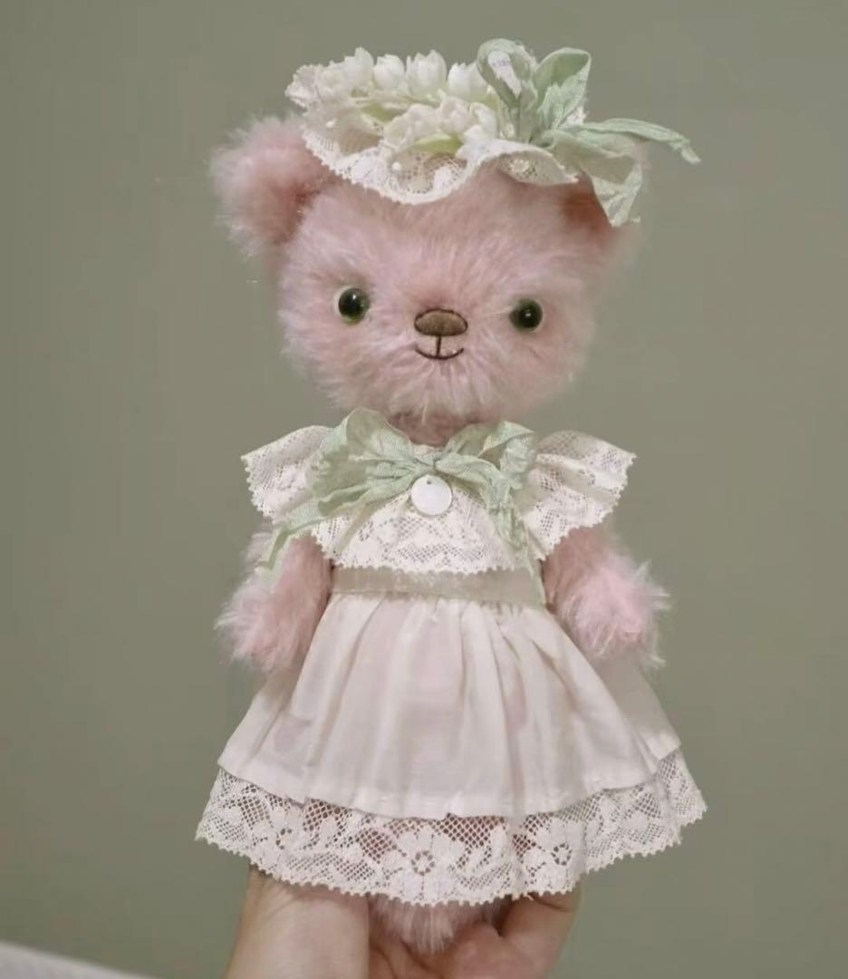 鈴蘭と猫さん アーティストベア テディベア 海外作家様 ハンドメイド