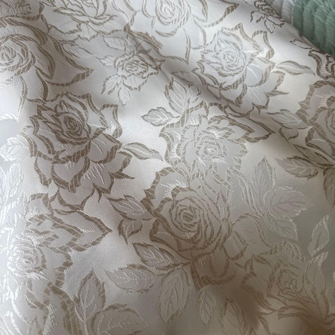 フラワー柄アイボリーロングドレス　フラダンス