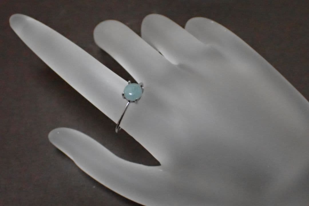 糸魚川翡翠　入コン沢　青　6ミリ　リング　指輪　送料無料