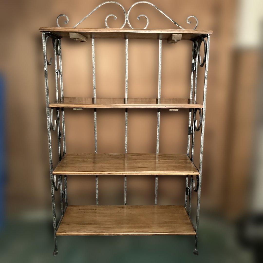 アンティーク調 アイアン4段シェルフ