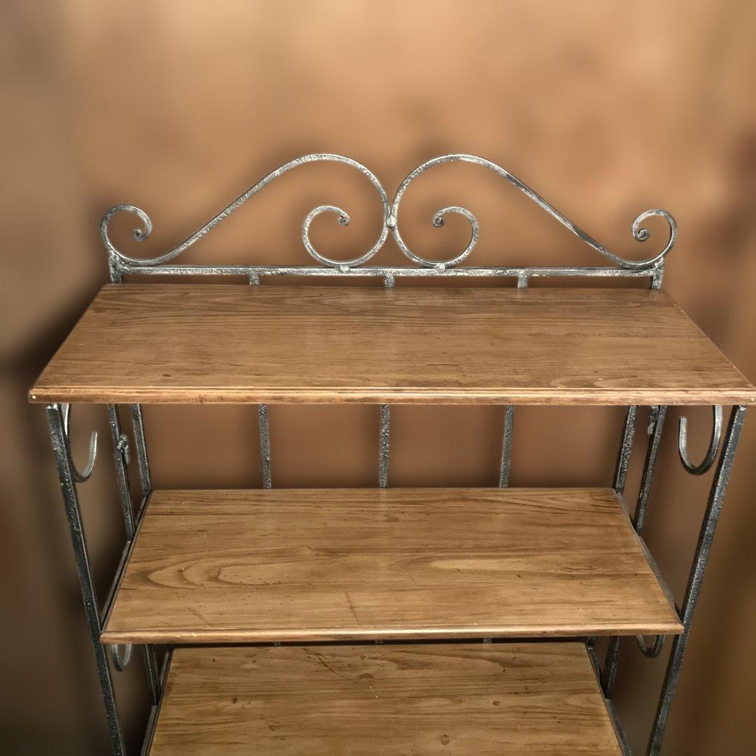アンティーク調 アイアン4段シェルフ